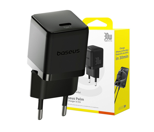 Baseus Ładowarka sieciowa Palm 30W USB-C - czarna - 1502174 - zdjęcie 4